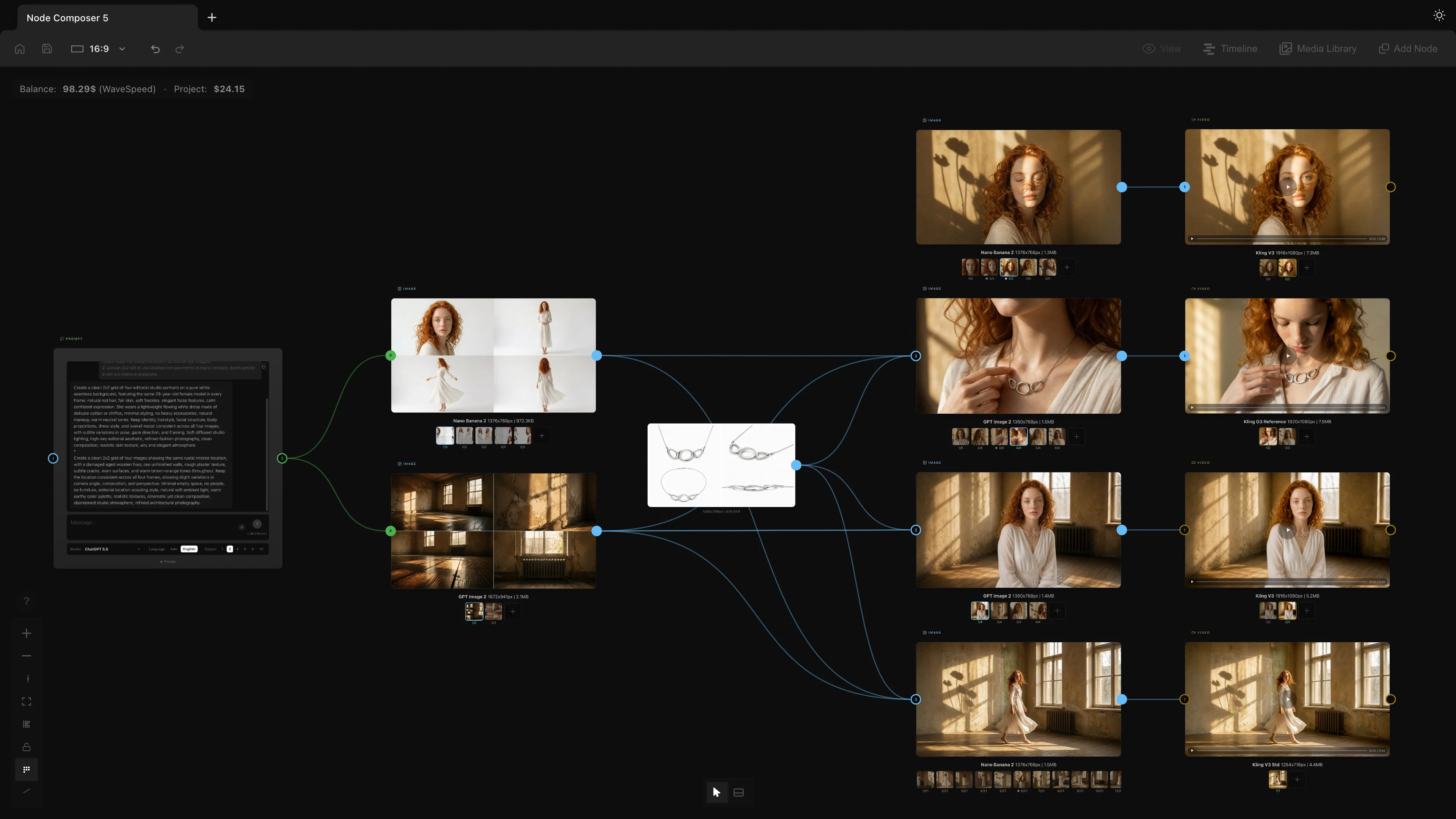 Node Composer editor, node-based AI workflow