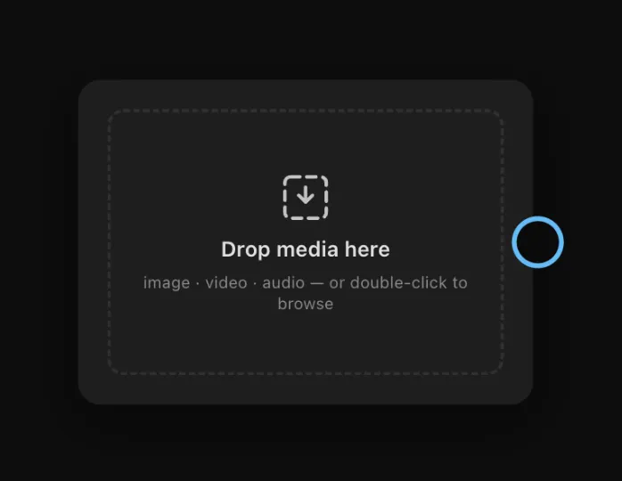 An empty Media Placeholder node reading “Drop media here”