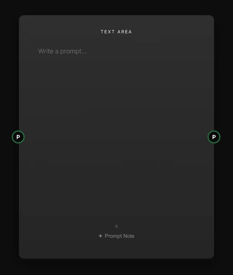The Text node with a prompt written in it